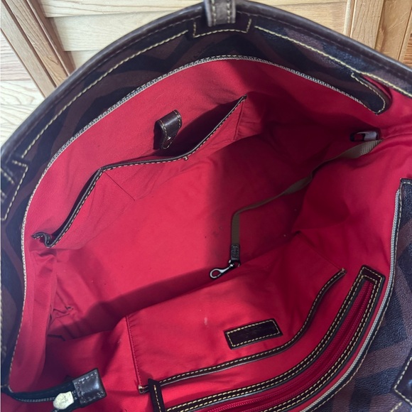 Dooney & Bourke Brown Chevron Tote - Picture 10 of 13